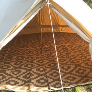 5m Polypropylene Bell Tent Mat - Brown and beige check